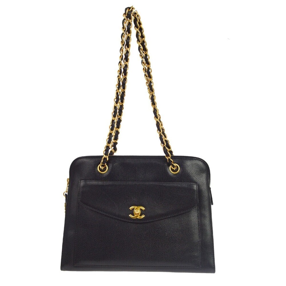 Chanel Vintage Front Pocket Quilted Caviar Medium